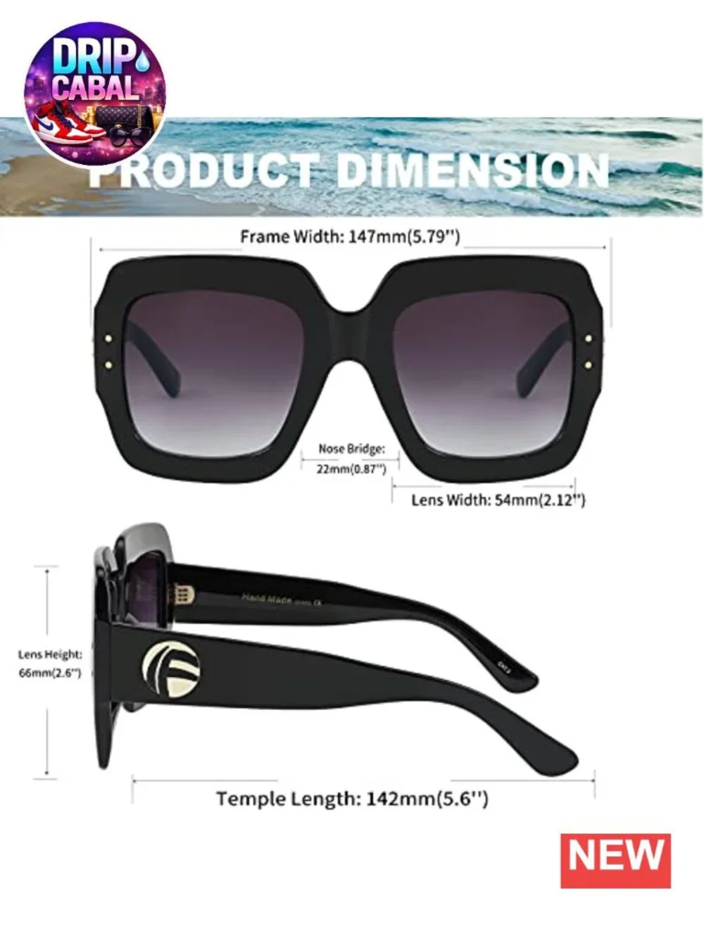 Vintage Style Oversized Square Sunglasses for Women Retro Trendy Shades